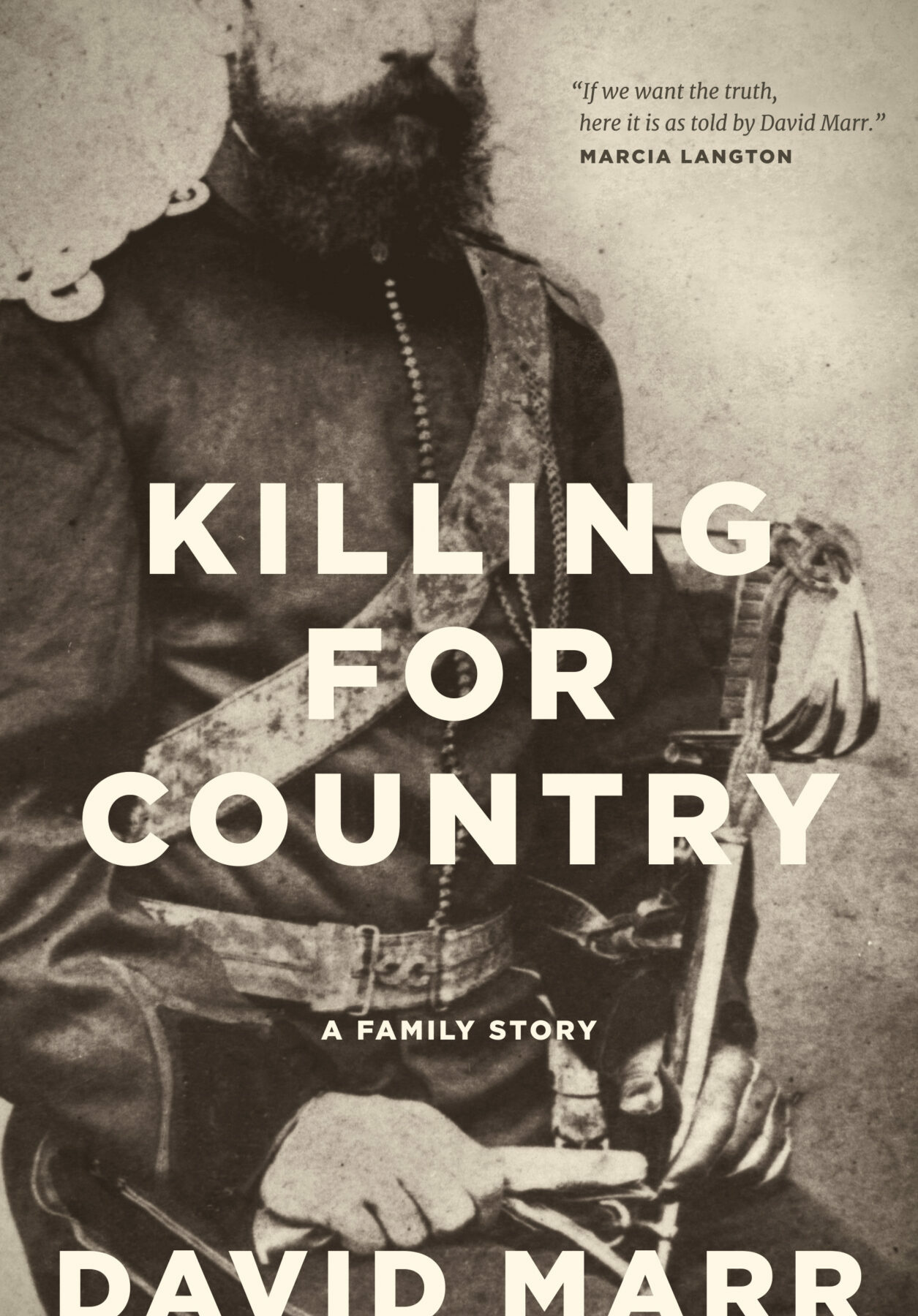 A book cover featuring an old photograph of a bearded man in military uniform, with the title text overlaid in white block letters